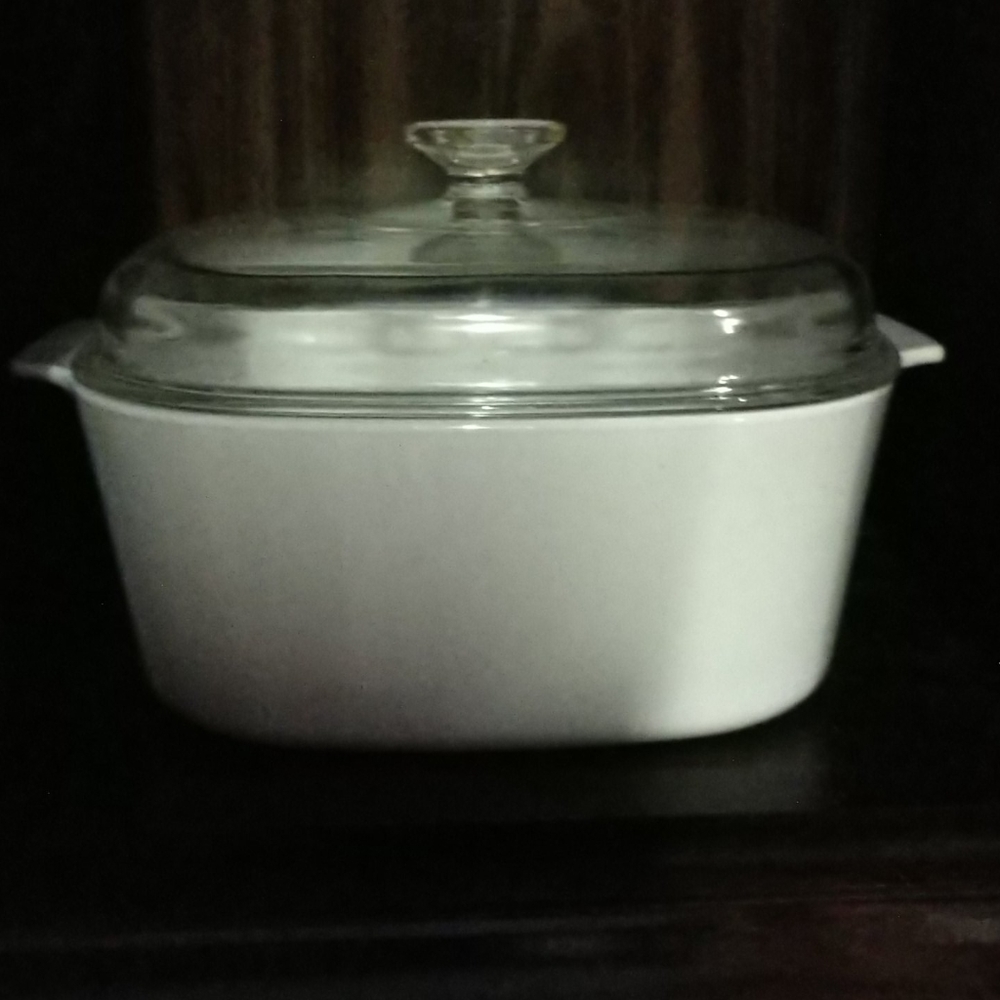 #4 VINTAGE Corningware Just White Dutch Oven w Lid